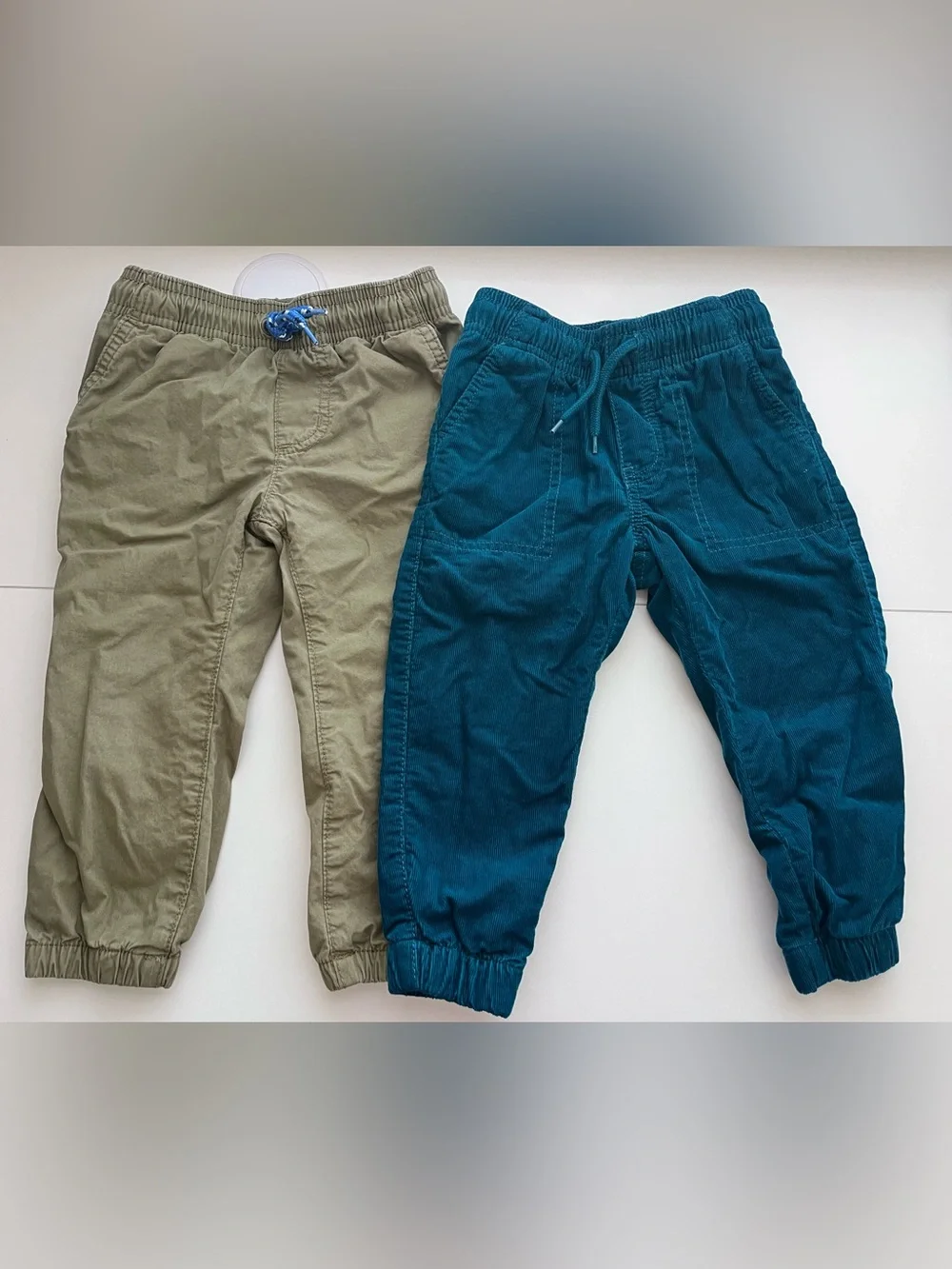 Carter’s Boys Elastic Waist Corduroy Joggers - Teal and Olive - Warm 2t/2A